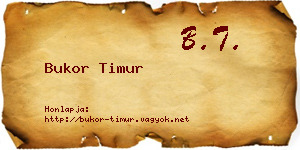 Bukor Timur névjegykártya